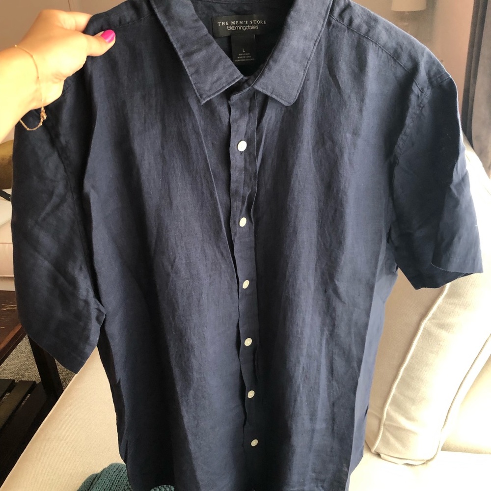 Bloomingdales The Men’s Store Linen Shirt - Picture 3 of 6